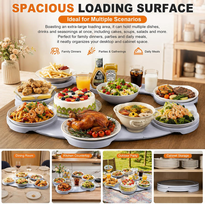 Drehplatte, Lazy Susan Drehteller Tablett ABS 360° Drehschale, Drehbares Tablett für Lebensmittel Dr