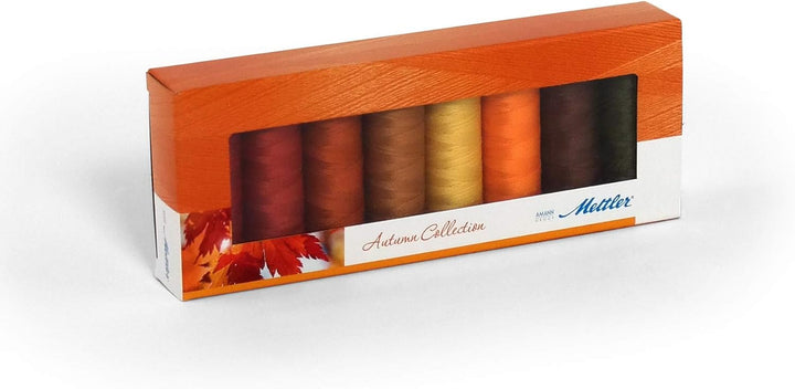 Mettler SERALON Autumn-Kit 8er Nähgarnbox: Universalgarn Zum Nähen oder Sticken – 100% Polyester – S
