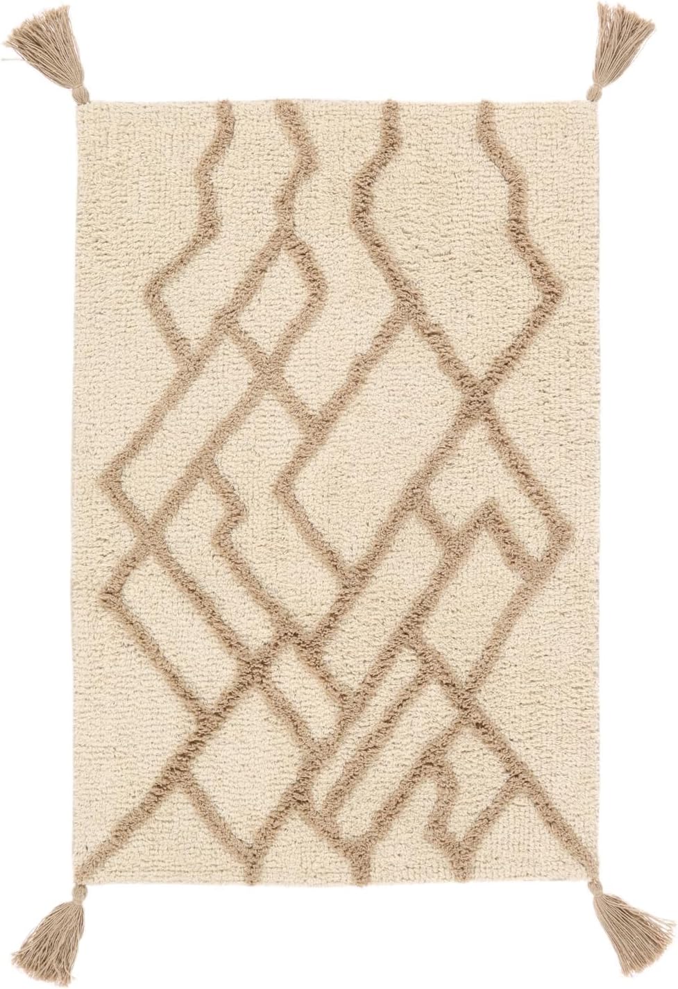 RugVista Badematte Riviera, 90 x 60 cm, Rechteckig, Mittelflor, Moderner Badteppich, Maschinenwaschb