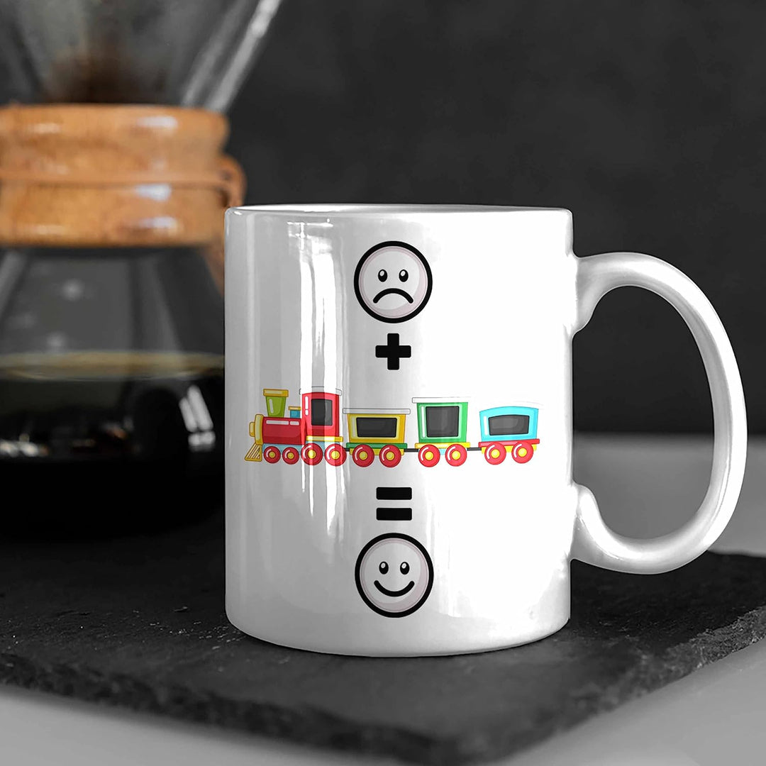 Trendation - Eisenbahn Tasse Geschenk für Eisenbahner Modelleisenbahn :(+ Eisenbahner = :) Lustige G