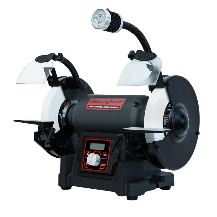 Bucktool 200mm Variabler Tischschleifer, VFD 750W Professioneller Schleifbock mit niedriger Vibratio