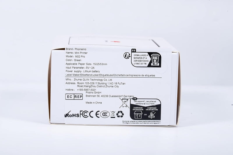 Phomemo M02 Pro 300 DPI Mini Tragbarer Drucker Bluetooth Thermodrucker Drucker für Handy, Kompatibel
