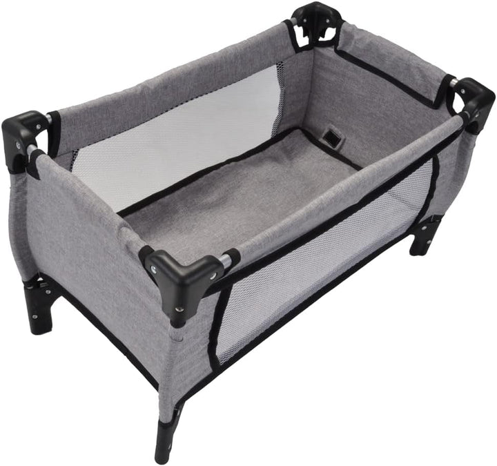 Bandits & Angels Puppenbett und Wippe Grey Angel – Grau Puppenmöbel – Stuhl mit Sicherheitsgurten un