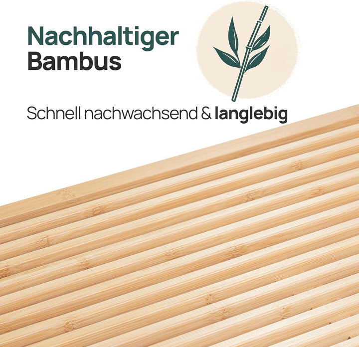 Bambus Holzhocker - Flur Möbel - Sitzbank Flur - Holzbank - Blumenhocker | BAM BOO BOX Bambus Blumen