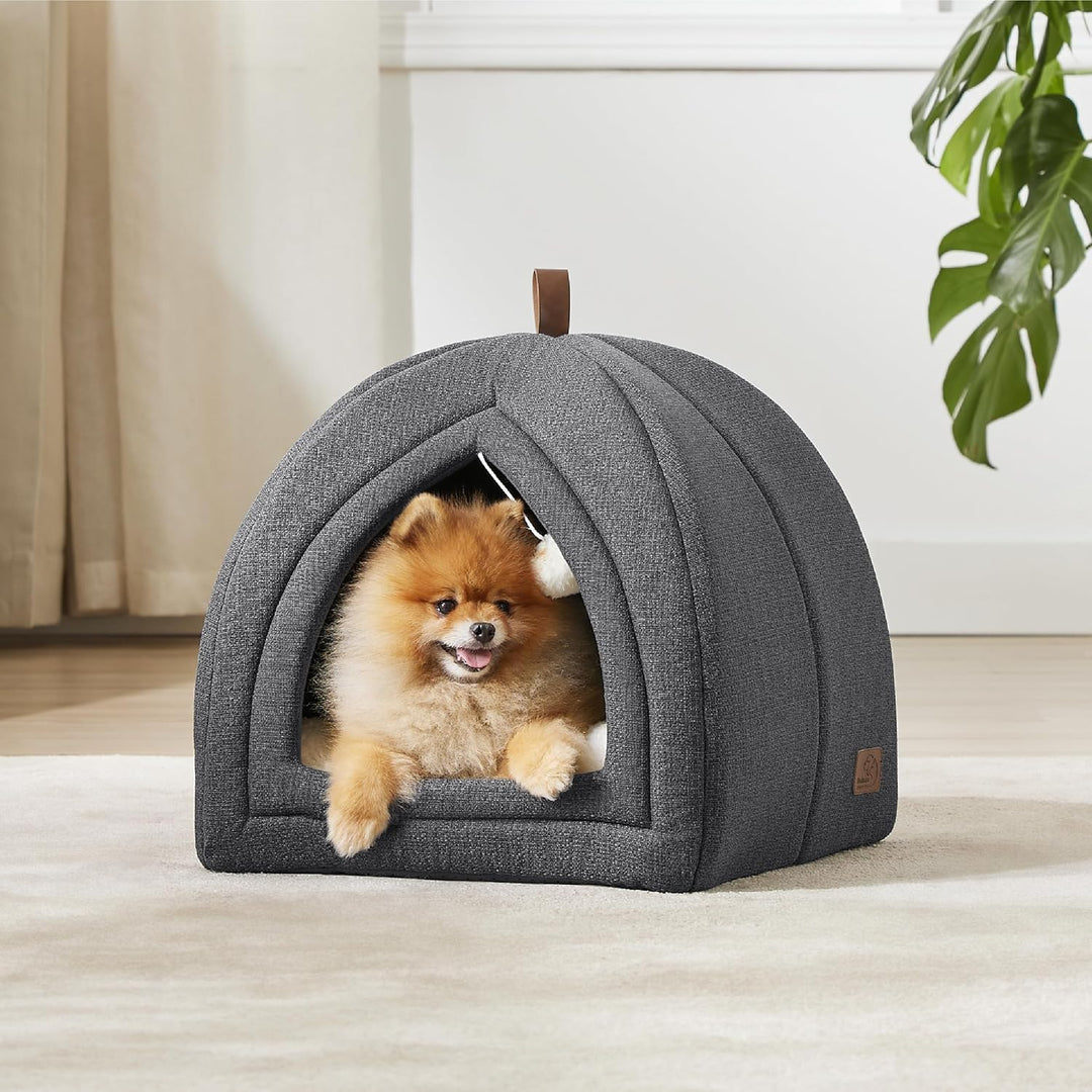 BEDSURE Katzenbett grosse Katzen Katzenhöhle- 44x44x44 cm Katzenhaus Indoor mit abnehmbarem Sherpa K