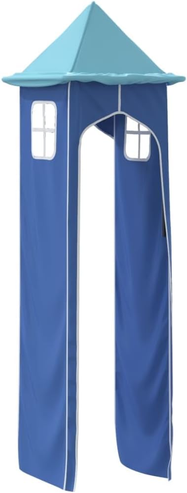 vidaXL Vorhänge für Hochbett mit Turm Blau Polyester, Blau
