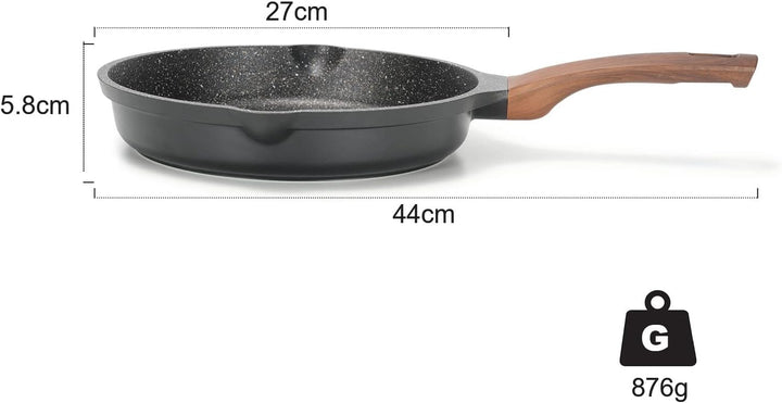 Antihaft Pfanne Bratpfanne Beschichtet 24cm, Granit Pfannen Nonstick Frying Pan, Beschichtete Pfanne