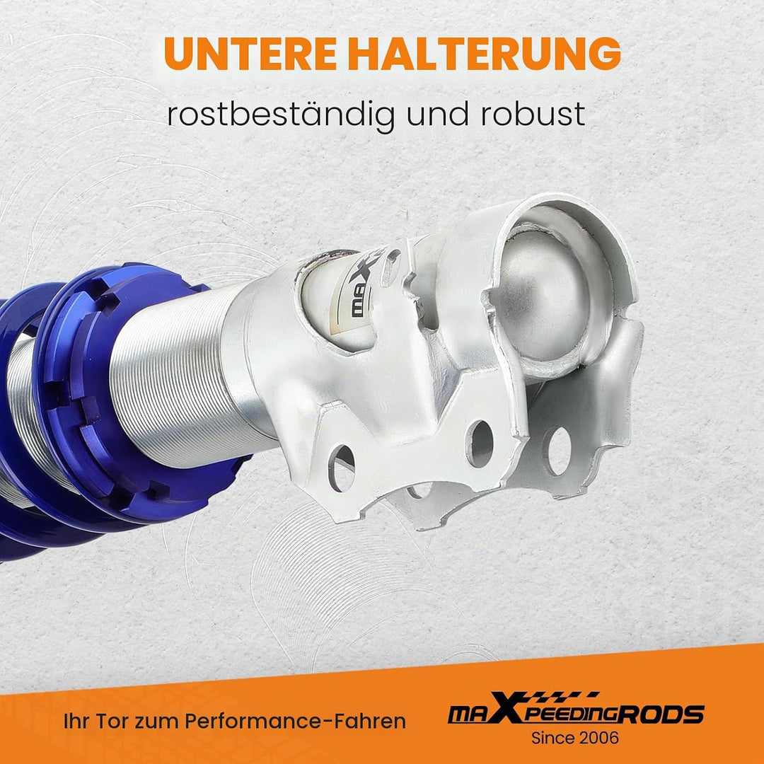 maXpeedingrods Gewindefahrwerk Für Volkswagen Golf MK2 1985-1992 (19E) Jetta II 1G 1984-1992-Blau