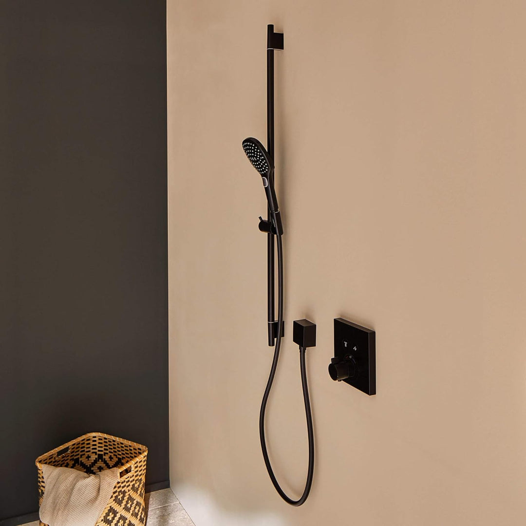hansgrohe Duschstange Unica' S Puro 0,90m mit Brauseschlauch 1,60m, Mattschwarz Mattschwarz 0,90m Se