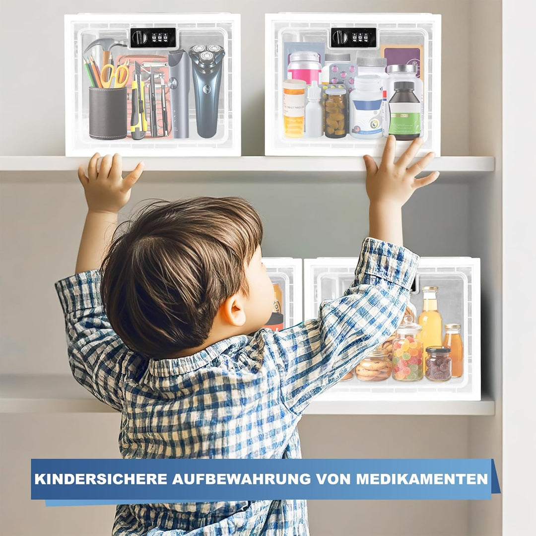 Gemaxvoled Abschliessbare Box, durchsichtige Box für Medikamente, Premium-Material abschliessbare La