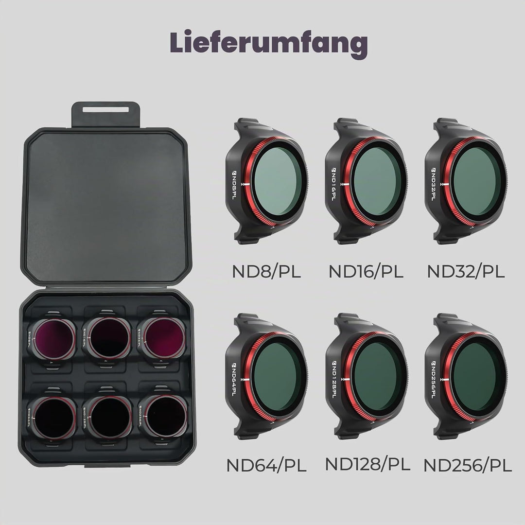 Freewell Bright Day 6er-Pack ND/PL Filter für DJI Mini 5 Pro - ND8/PL, ND16/PL, ND32/PL, ND64/PL, ND