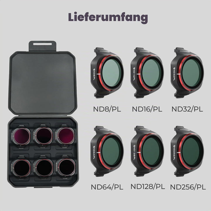 Freewell Bright Day 6er-Pack ND/PL Filter für DJI Mini 5 Pro - ND8/PL, ND16/PL, ND32/PL, ND64/PL, ND