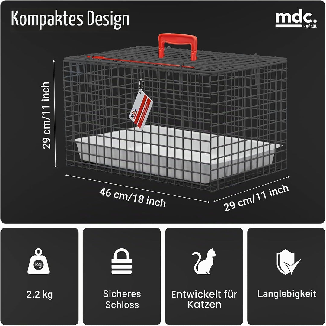MDC Katzen-Transportkorb Schwarz, Schwarz