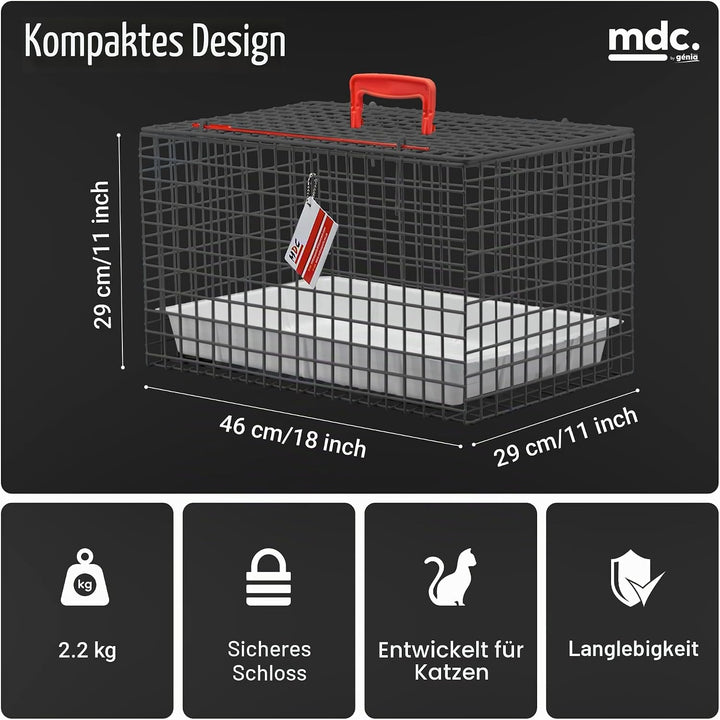 MDC Katzen-Transportkorb Schwarz, Schwarz