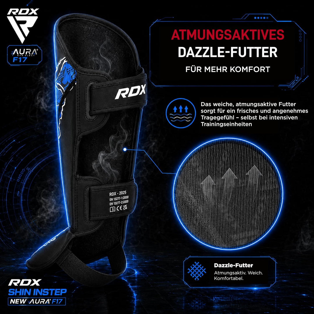 RDX SHIN Instep NEW Aura F17 Schwarz/Blau L, Schwarz/Blau L