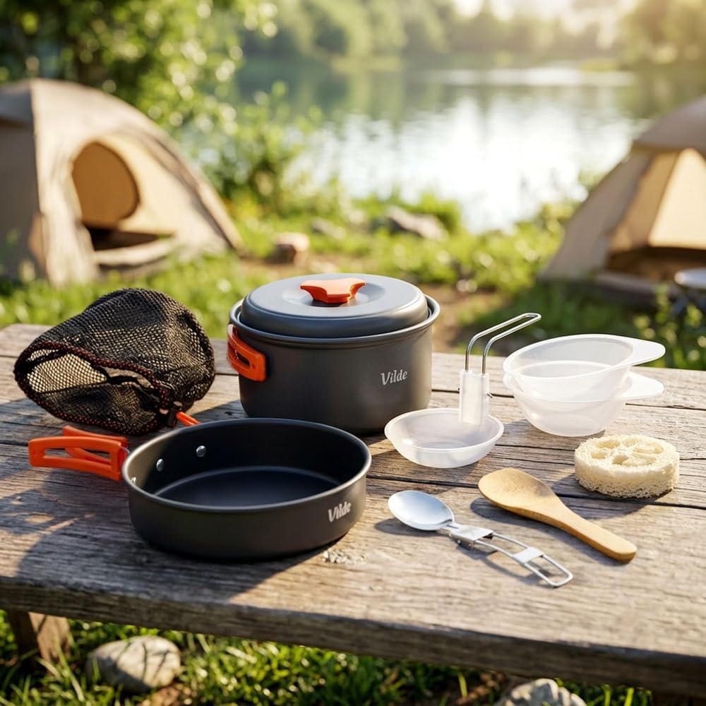 Vilde Camping Kochgeschirr Set Aluminium 10 teilig