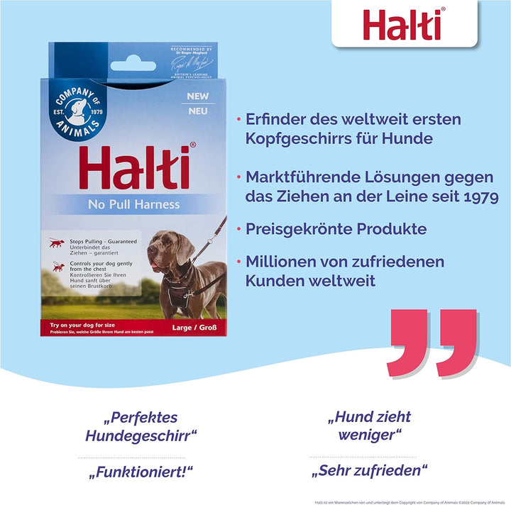 HALTI No Pull Anti-Zug Geschirr, Grösse Gross - Verhindert, dass Ihr Hund an der Leine zieht, Gepols