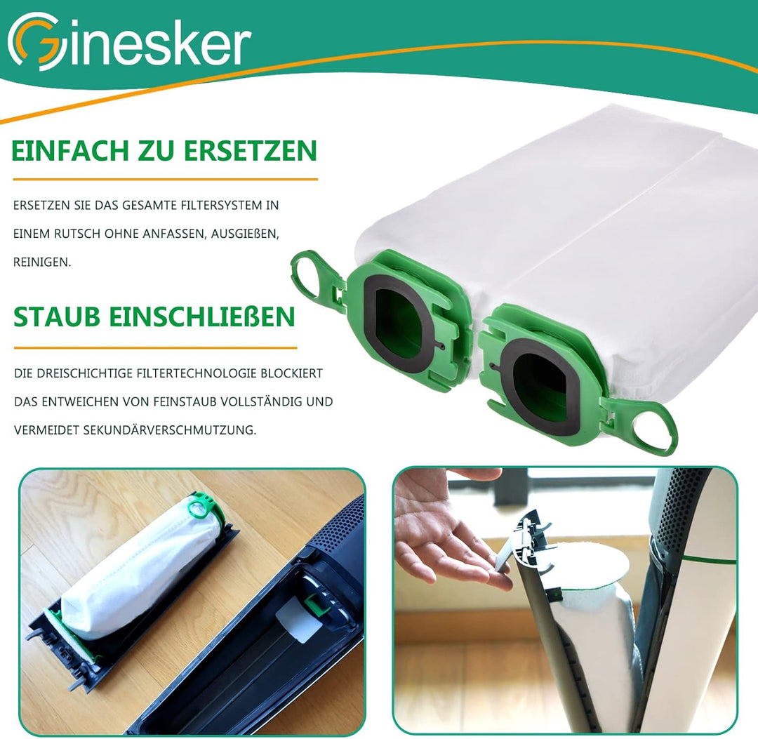 Staubsaugerbeutel für Vorwerk Kobold VB100 10 Stück Staubbeutel mit 2 Motorschutzfilter Filtertüten