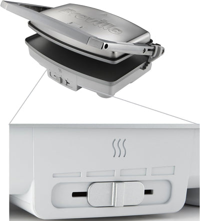 Breville DuraCeramic Sandwich/Panini-Toaster | Sandwichmaker im Café-Stil für 2 Scheiben | Edelstahl