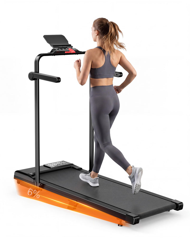 MJWW Walking Pad mit Steigung 6%, Laufband für Zuhause & Büro 136 KG mit Smart App 6 km/h & 12 km/h,