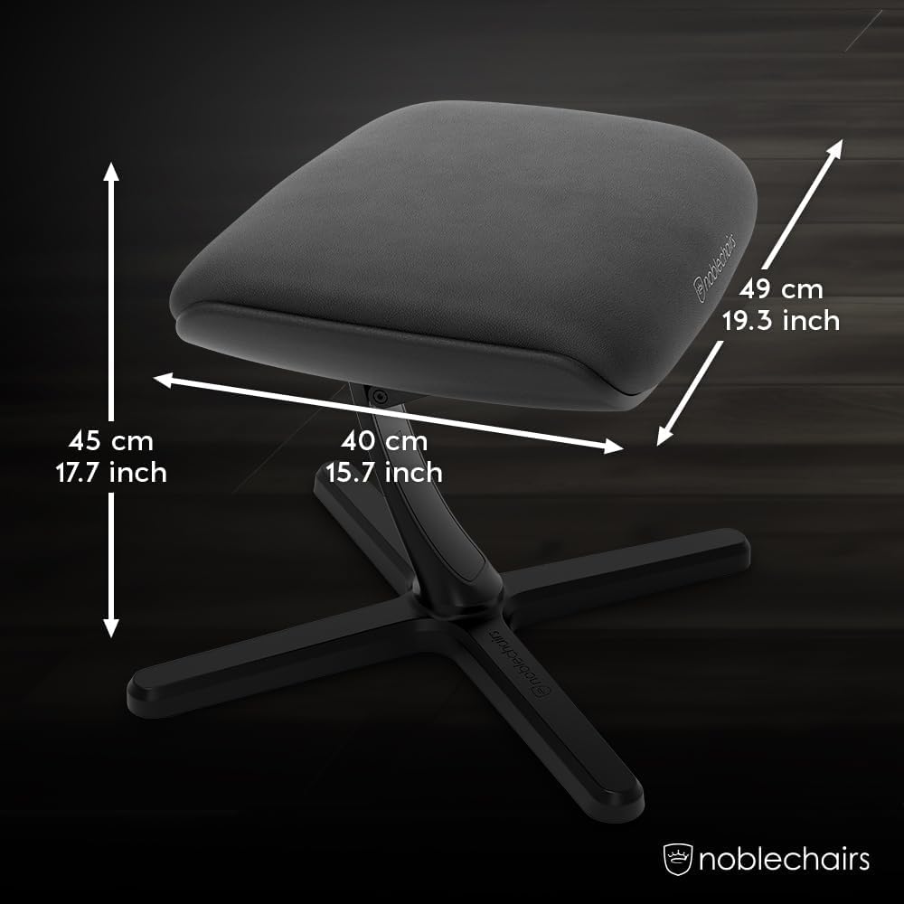 noblechairs Footrest V2.0, Black Edition, 45-Grad Neigung, Premium Materialien, High-Tech Vinyl Bezu