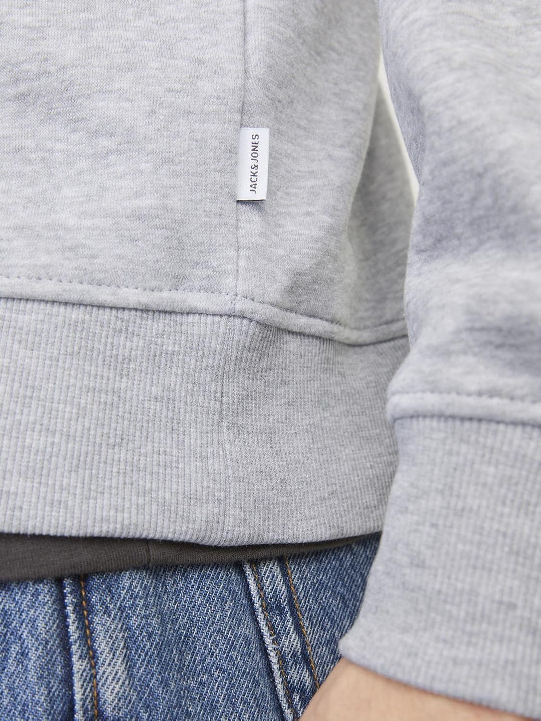 JACK & JONES Male Kapuzenjacke Einfarbig Kapuzenjacke Sweatshirt XS Light Grey Melange, Sweatshirt X