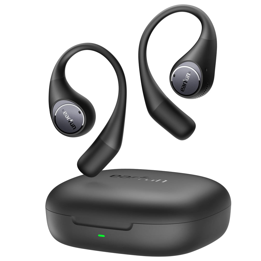 EarFun OpenJump Bluetooth Open-Ear Kopfhörer, Hi-Res Audio, LDAC, Theatermodus, anpassbare Ohrbügel,