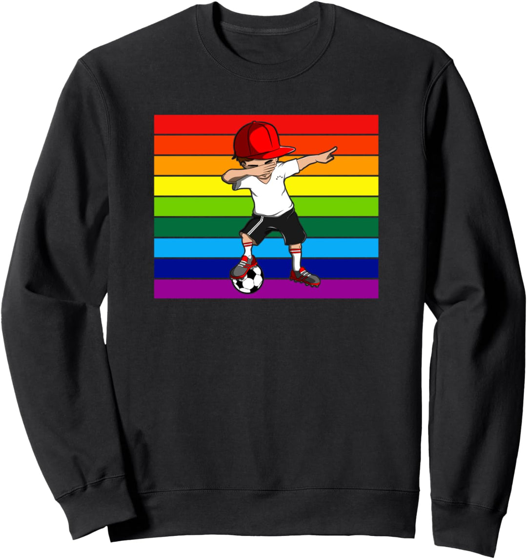 Dabbing Fussballspieler Regenbogen Fussball Bunte Liebe LGBT Sweatshirt