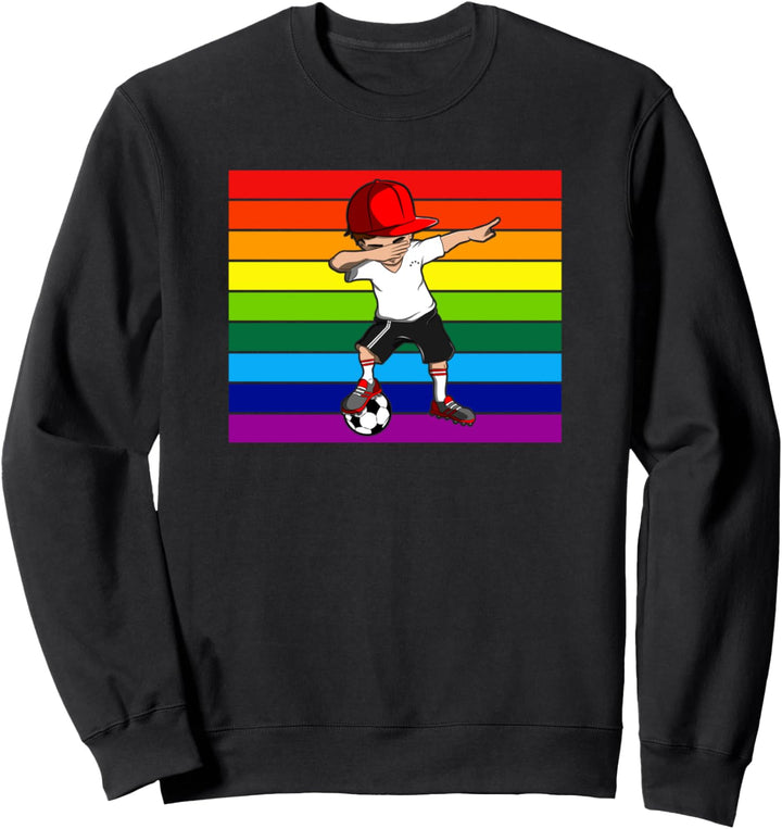 Dabbing Fussballspieler Regenbogen Fussball Bunte Liebe LGBT Sweatshirt