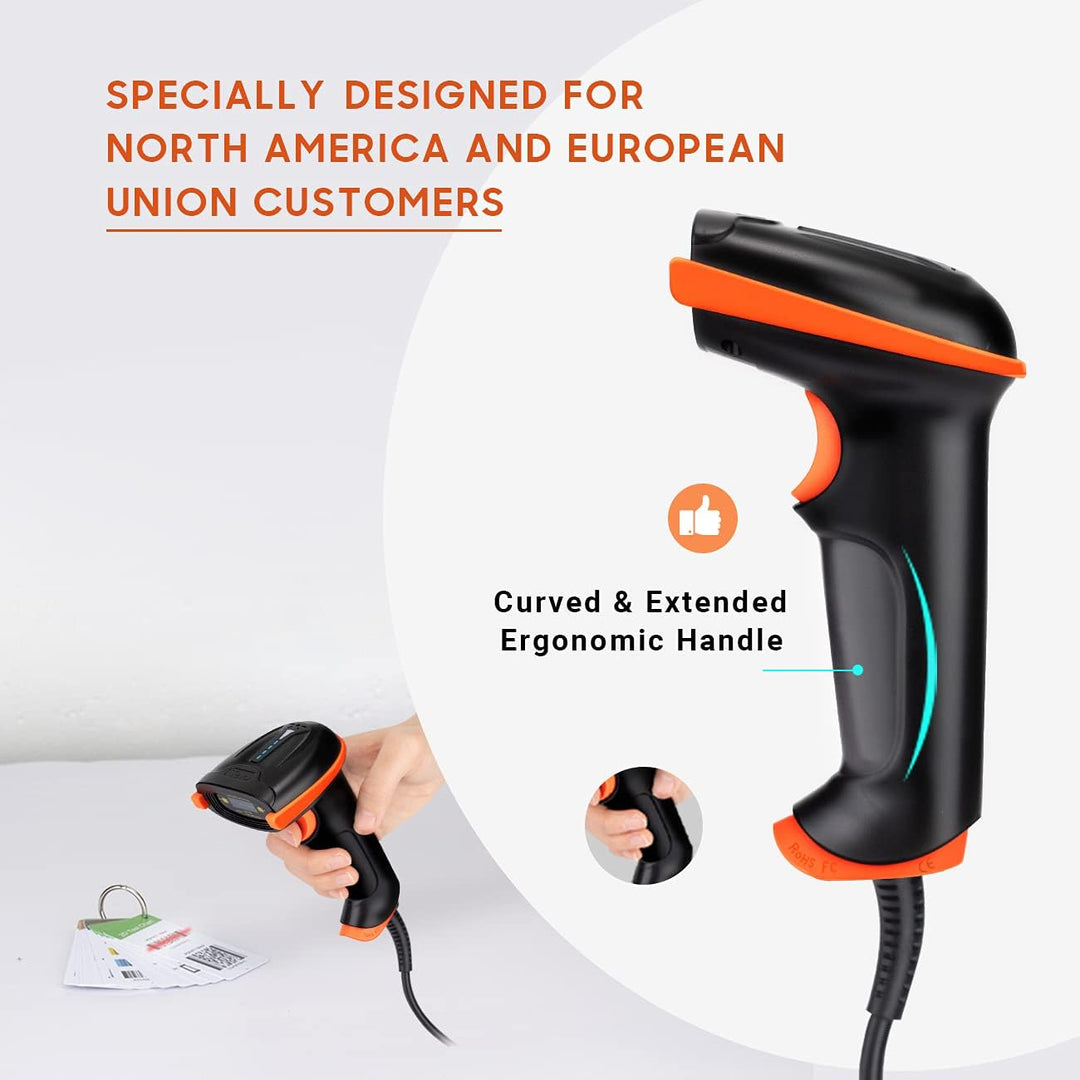 Tera Barcode-Scanner 1D Laser USB Wired Kabelgebunden Handheld Barcodescanner Handscanner Lesegerät