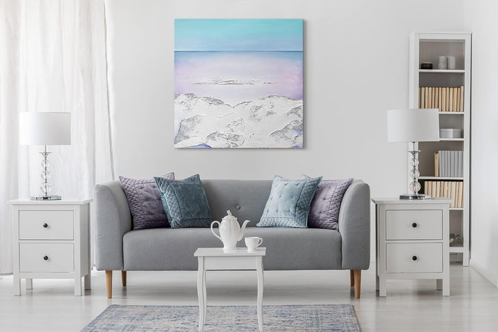 YS-Art Luxus Abstrakt Acryl Gemälde auf Leinwand Gelassenheit handgemalt Wandbilder Wohnzimmer moder