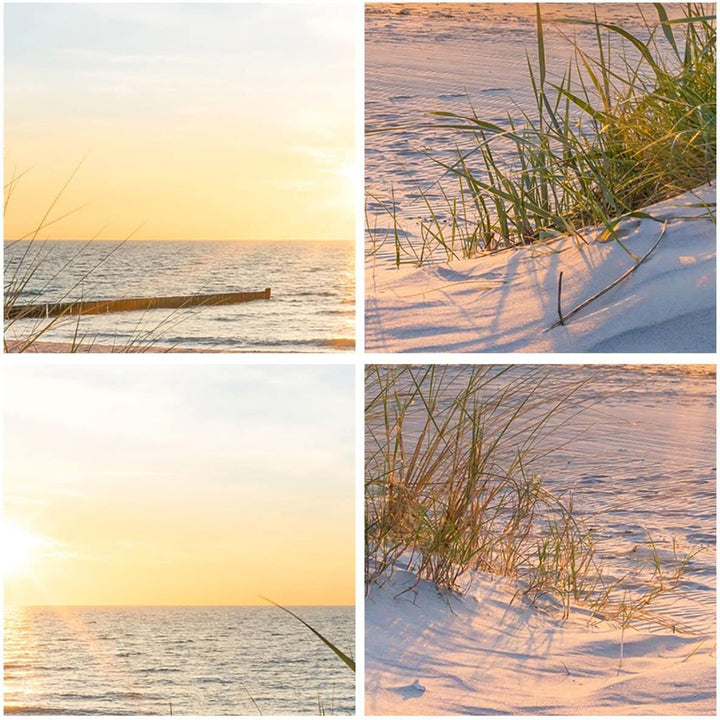 Wandposter Art Prints 50x70cm Poster Rahmen helle Eiche Düne Strand Meer Küche Wanddeko Bild Wand Ku