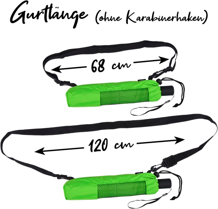 iX-brella Trekking XL Taschenschirm 115 cm gross mit Umhängetasche neon green, neon green