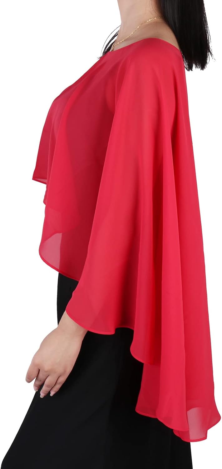 Ladiery Sheer Chiffon Capes Weiche Capelets für Frauen, leichte Tücher und Wraps für Abendpartykleid