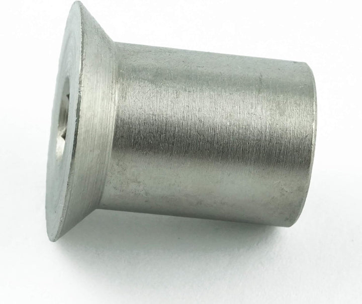 M8 x 16 mm Hülsenmuttern mit Senkkopf und Innensechskant (30 Stück) - Edelstahl A1 1.4305 - rostfrei