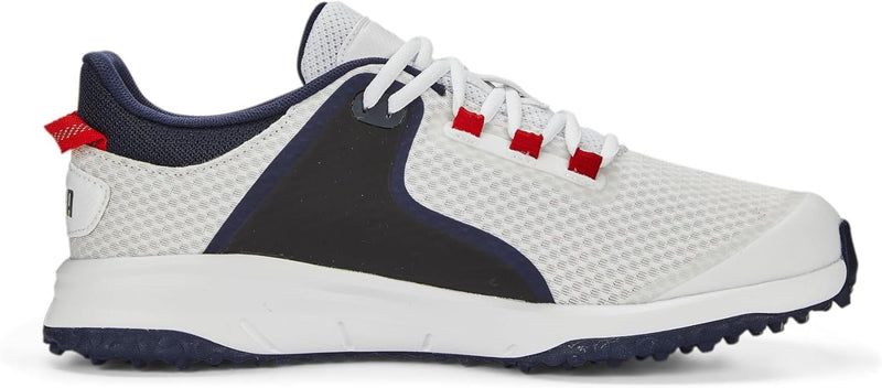 PUMA Herren Fusion Grip Golfschuh 44 EU Puma Weiss Puma Silber Puma Navy, 44 EU Puma Weiss Puma Silb