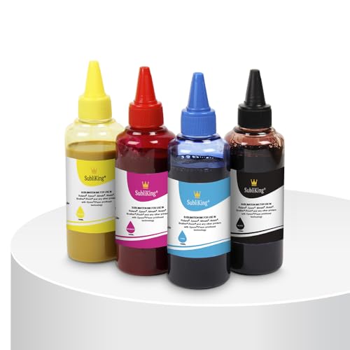 4X 100ml SubliKing® Sublimationstinte (CMYK-Set) für Epson, Ricoh &, 4x 100ml Sublimationstinte, cya