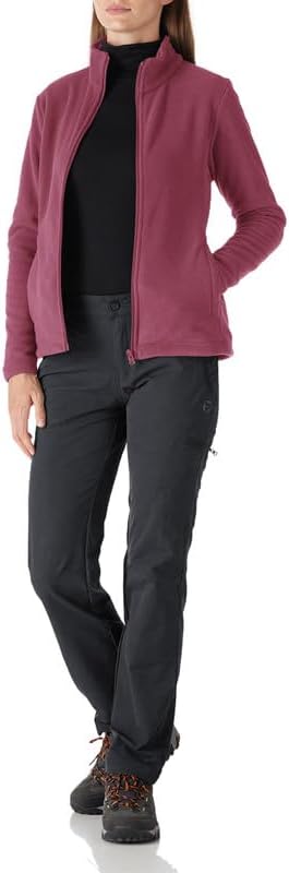 Outdoor Ventures Damen Fleecejacke mit Durchgehendem Reissverschluss Stehkragen Frauen Leichte Fleec