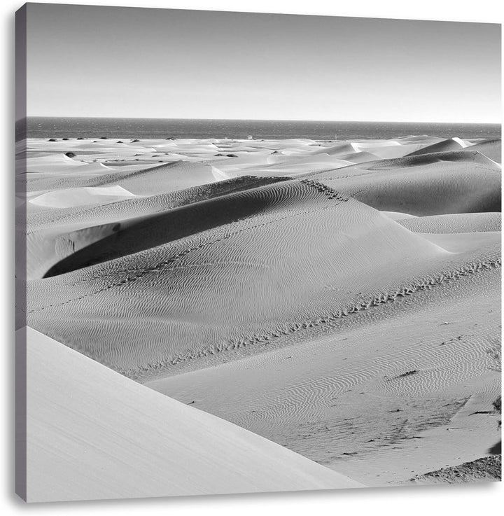 Pixxprint schöne Wüste am Meer / 70x70cm Leinwandbild bespannt auf Holzrahmen/Wandbild Kunstdruck De