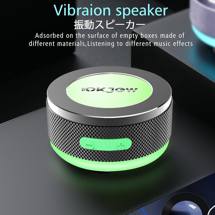 Knochenleitungs-Lautsprecher, Bluetooth, vibrierende Lautsprecher mit bunten LED-Lichtern, tragbare