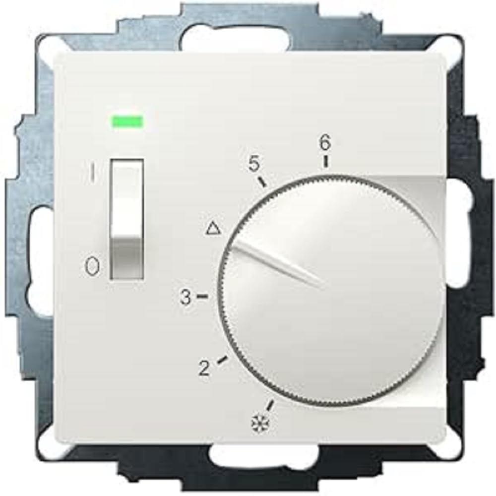 Eberle UP-Raumregler UTE 1015 (RAL 9010 weiss glänzend, Masse 55x55, 5-30 C, AC 230V, 1Öffner, 10 A,
