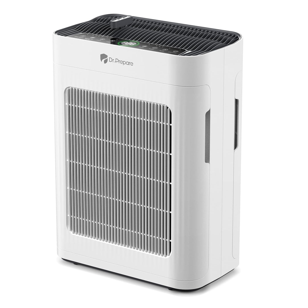 DR.PREPARE Luftreiniger Allergiker, Haustiermodus, Waschbarer Vorfilter, PM2.5 LED-Anzeige, Bis zu 2