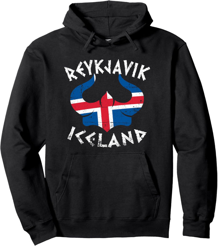 Reykjavík Viking Helmet Iceland Pullover Hoodie