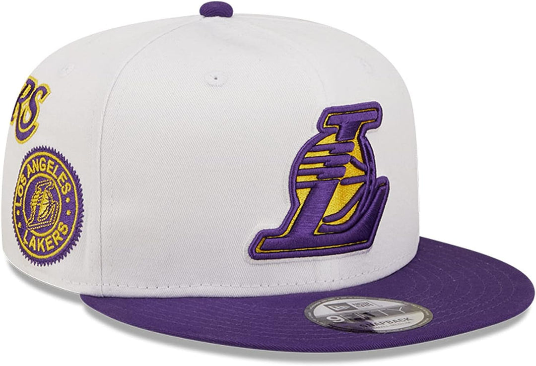 New Era 9FIFTY Stretch-Snap Cap All Over Patches Los Angeles Lakers White S/M