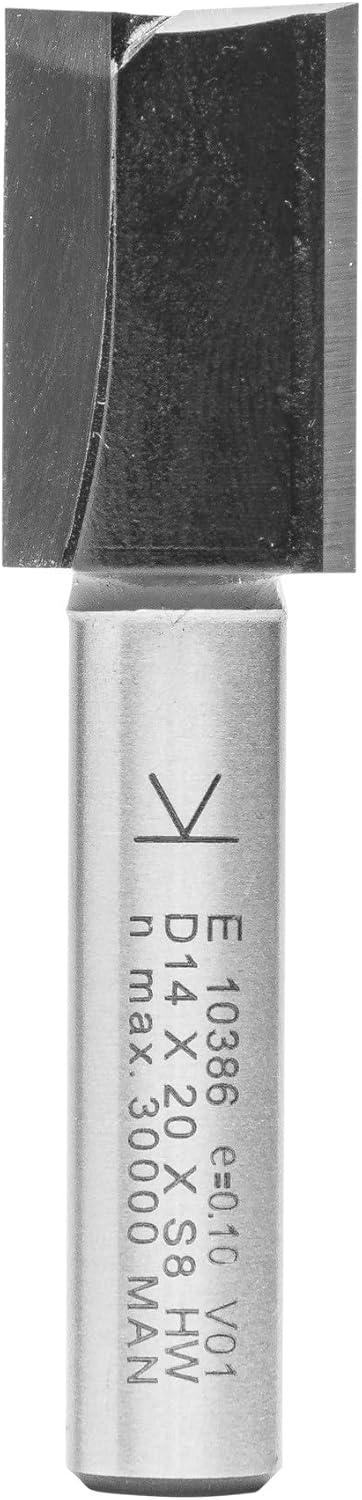 ENT 10386 Nutfräser HW, Schaft (S) 8 mm, Durchmesser (D) 14 mm, NL 20 mm, SL 32 mm, GL 52 mm D=14 /