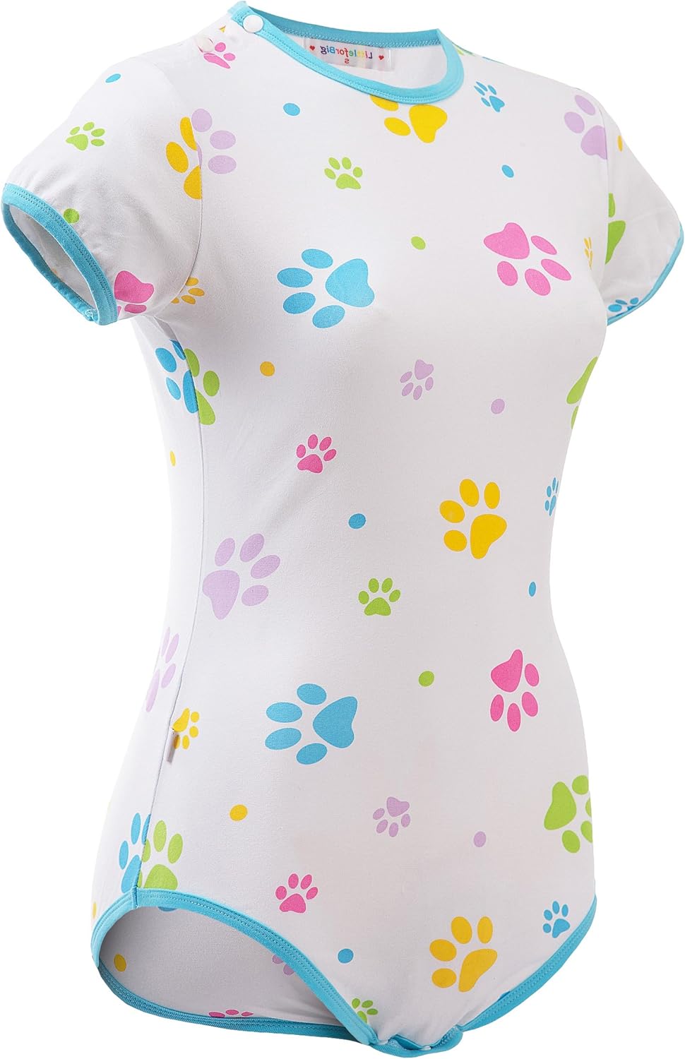 LittleForBig Baumwolle Strampler Onesie Pyjamas Bodysuit - Baby Pfoten Strampler Blau XXL, Blau XXL