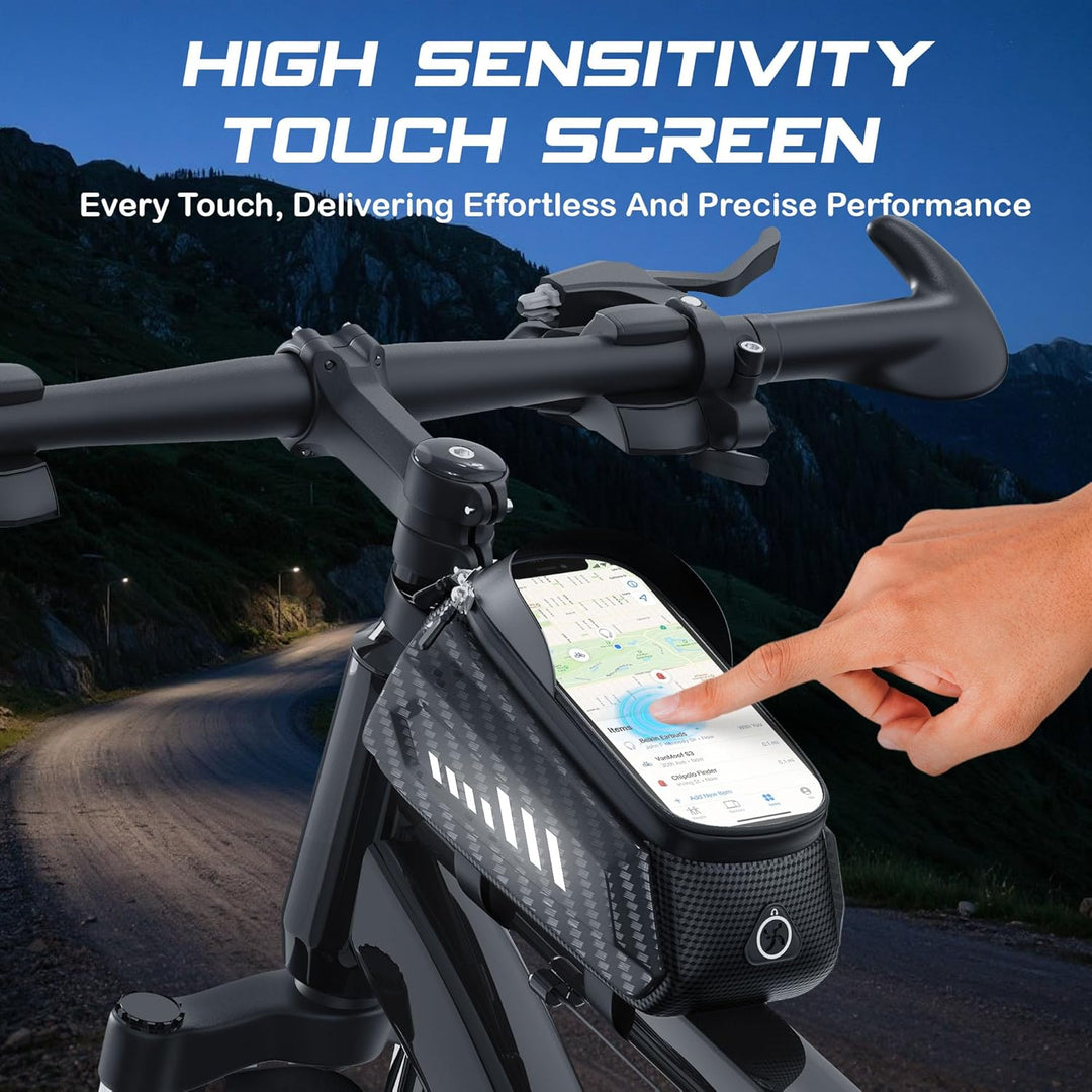 VARUN Fahrrad Rahmentasche, Fahrradtasche Rahmen Wasserdicht mit TPU Sensitivem Touchscreen, Rahment