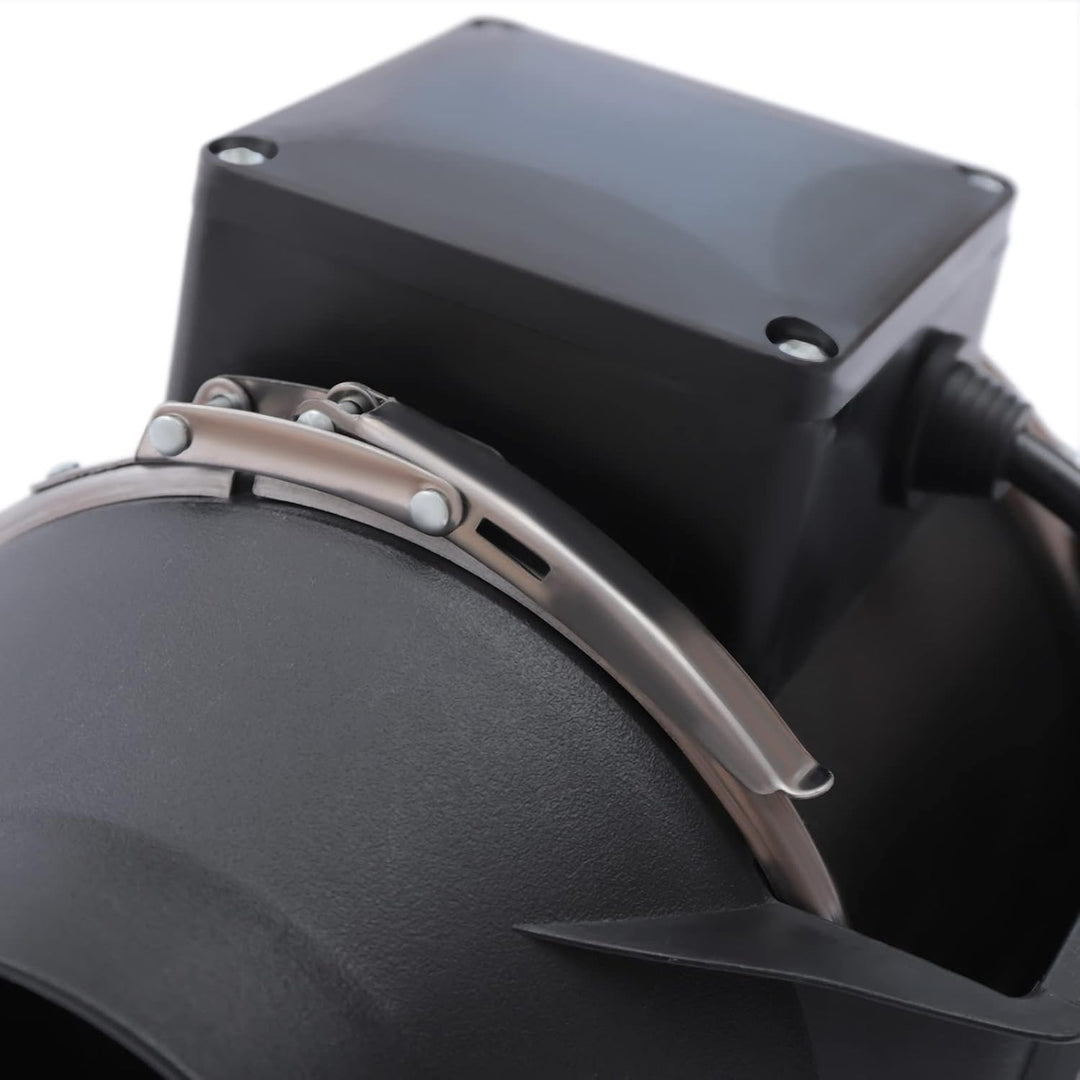 100mm Inline-Rohrventilator, Abluftventilator 220m³/h Fächerförmige Luftschaufeln EU-Stecker mit Sch