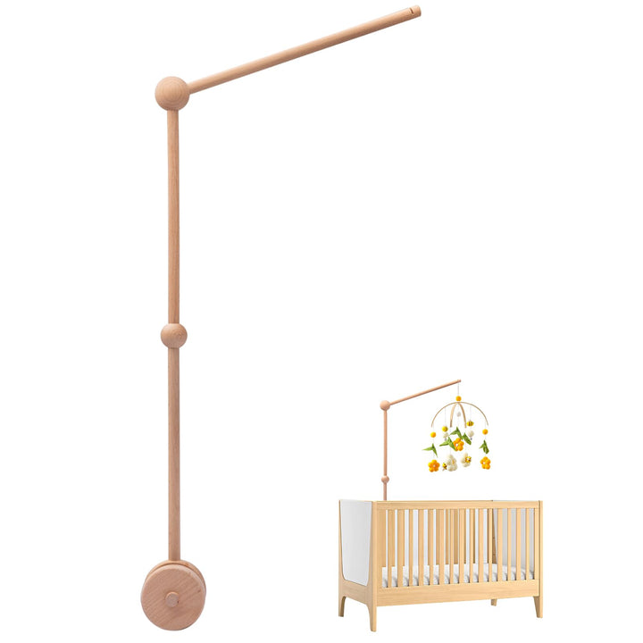 Holz Mobile Halterung für Wickeltisch und Babybett - Dekoration für Babyzimmer mit Aufhängung und Wi