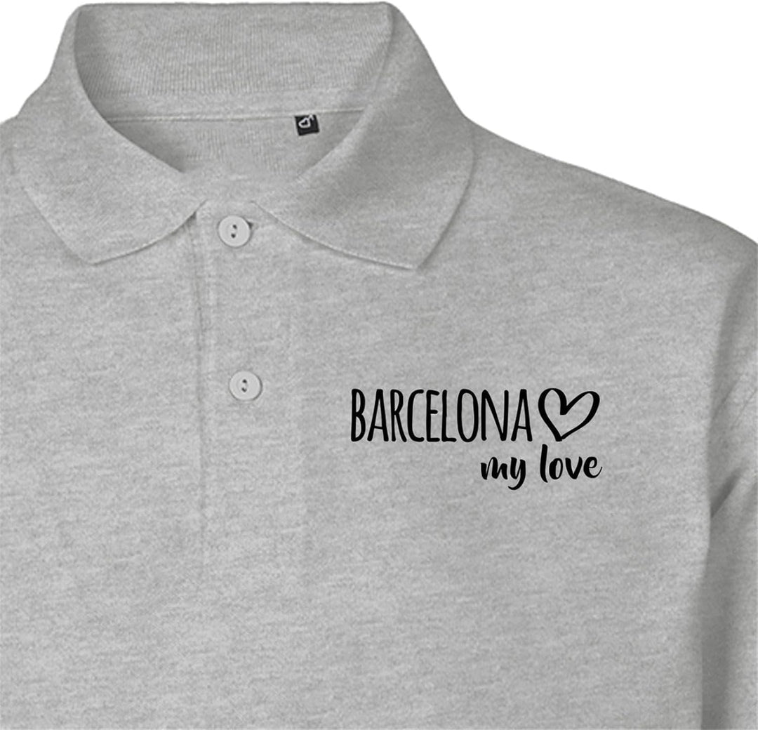 huuraa Damen Polo Shirt Barcelona My Love Bio Baumwolle Fairtrade Oberteil Grösse XS-XXL für alle Fa
